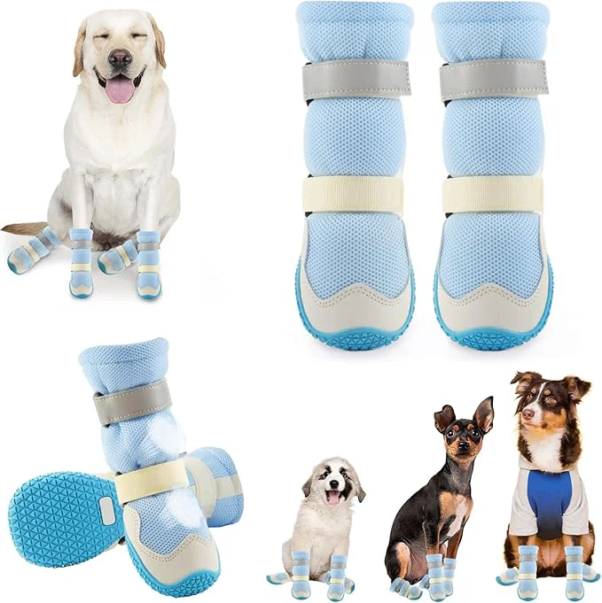 Refined Dog Shoes for Medium Large Size Dogs Breathable Dog Shoe for Hot Pavement Dog Booties and Paw Protectors to Prevent Licking Anti-Slip Dog Boots with Reflective for Summer Hiking Snow Size 5 About ThisOverview Eco-Friendly