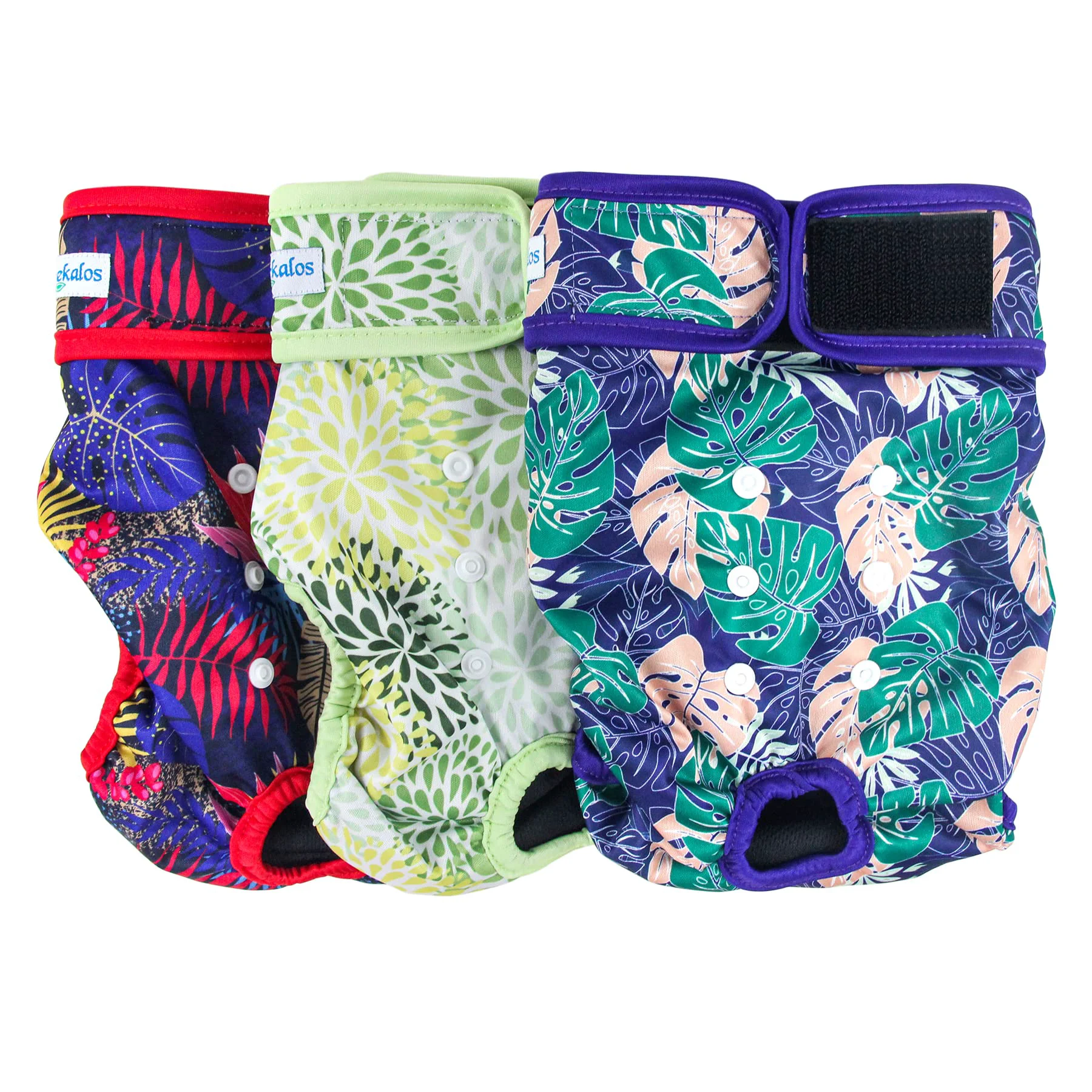 Pure Leekalos Reusable Dog Diapers Female 3 Pack – Absorbent Adjustable XX-Large Stylish