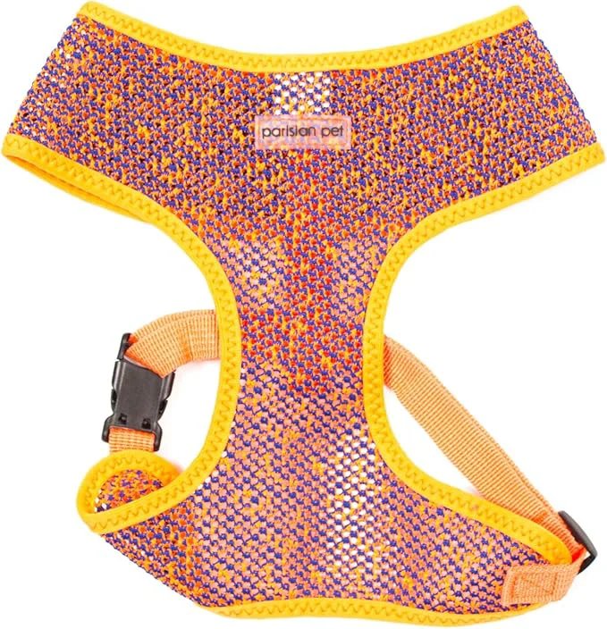 Environmentally Friendly Parisian Pet Soft Padded Orange Blue Adjustable No Pull Puppy Harness – Cooling Dog Harness for Walking Running and Hiking – Large SizeAbout ThisOverview Smooth
