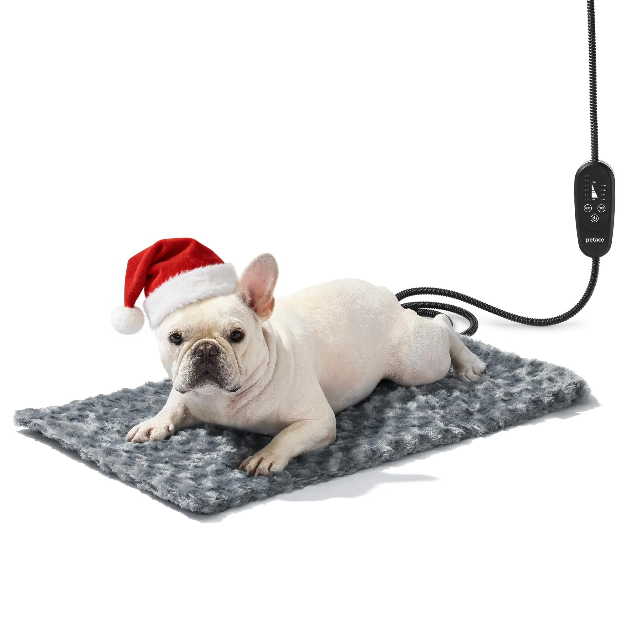 Clean Petace Adjustable Temperature Heated Cat Bed Dog Heating Pad with Timer – 27.5 x 15.7 in Soft