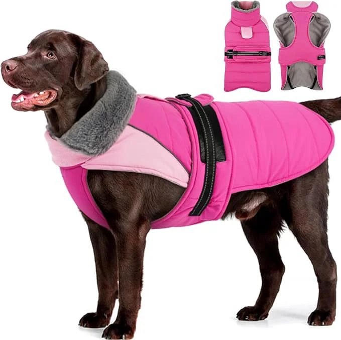 Certified MIGOHI Dog Winter Coat – Reflective Medium Dog Snow Jacket with Thick Turtleneck Windproof Pet Fleece Vest Cold Weather Coat for Medium Dogs Snowproof for Hiking Camping L RosepinkAbout ThisOverview Advanced