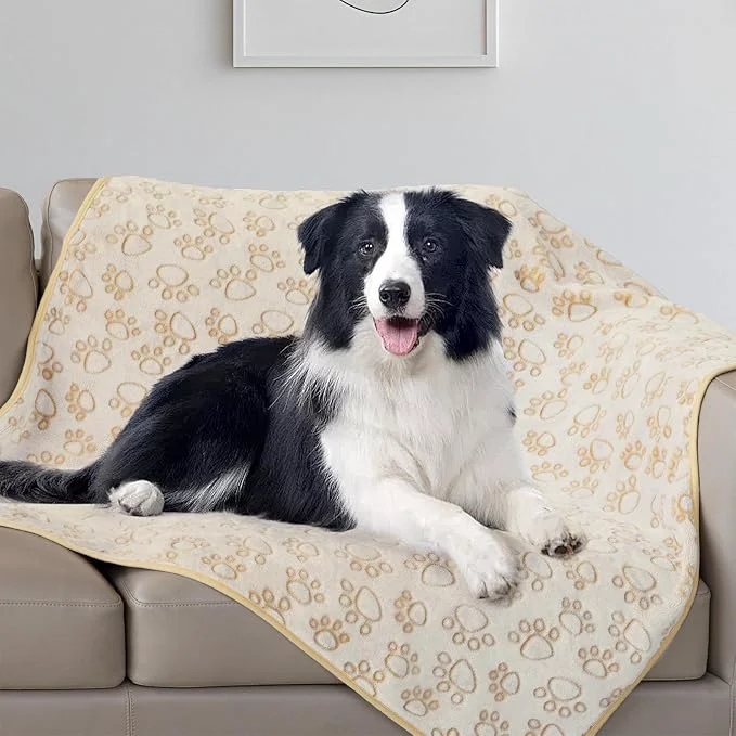Premium Material Stuffed Beige Premium Soft Dog Blankets Professional