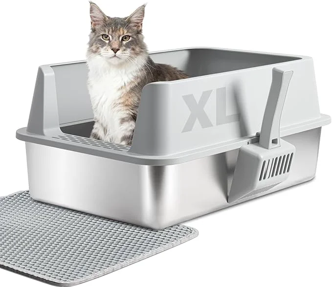 Luxury Stainless Steel Cat Litter Box Classic