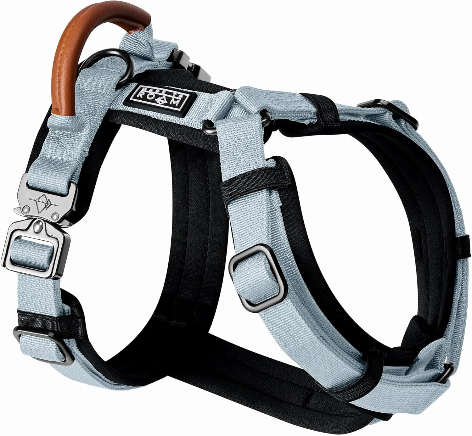 Expertly Made MADE TO ROAM Premium Explorer Harness – Y-Shaped Dog Harness with Adjustable Durable Nylon Soft Padding Metal Buckles and Leather Handle for Small Medium Large Dogs Alaska Daybreak Size 6 World-Class