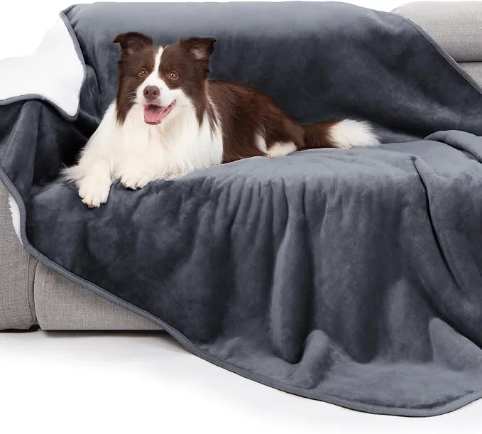 Verified gogobunny Waterproof Bed Blanket Reversible Sherpa Fleece Throw Blanket Outstanding