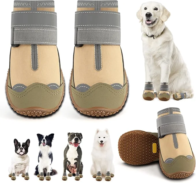 Specialty Dog Shoes for Large Dogs Medium Dog Boots Paw Protectors for Hardwood Floors Outdoor Dog Booties for Hot Pavement Winter Snow Hiking Waterproof Dog Shoes with Reflective Strips Size 8About ThisOverview Comfortable