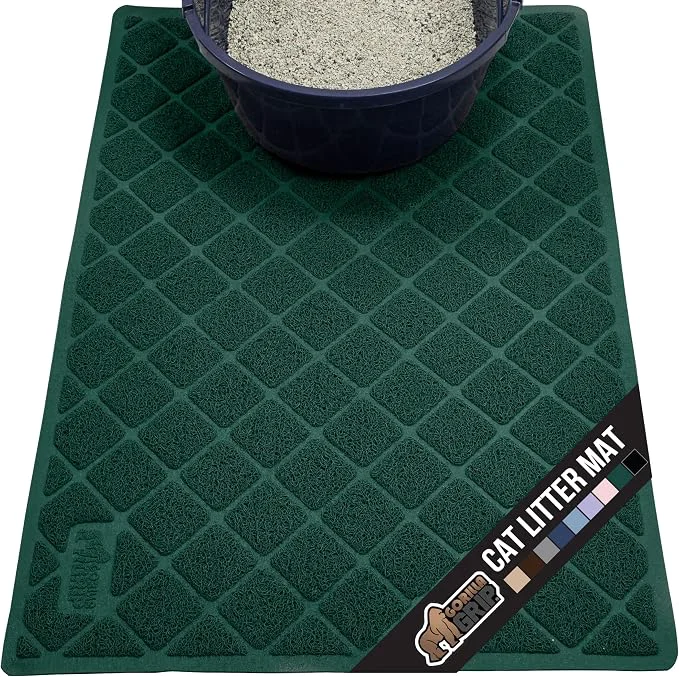 Smooth GORILLA GRIP Cat Litter Box Mat Water Resistant US Designed Kitty Litter Relaxed