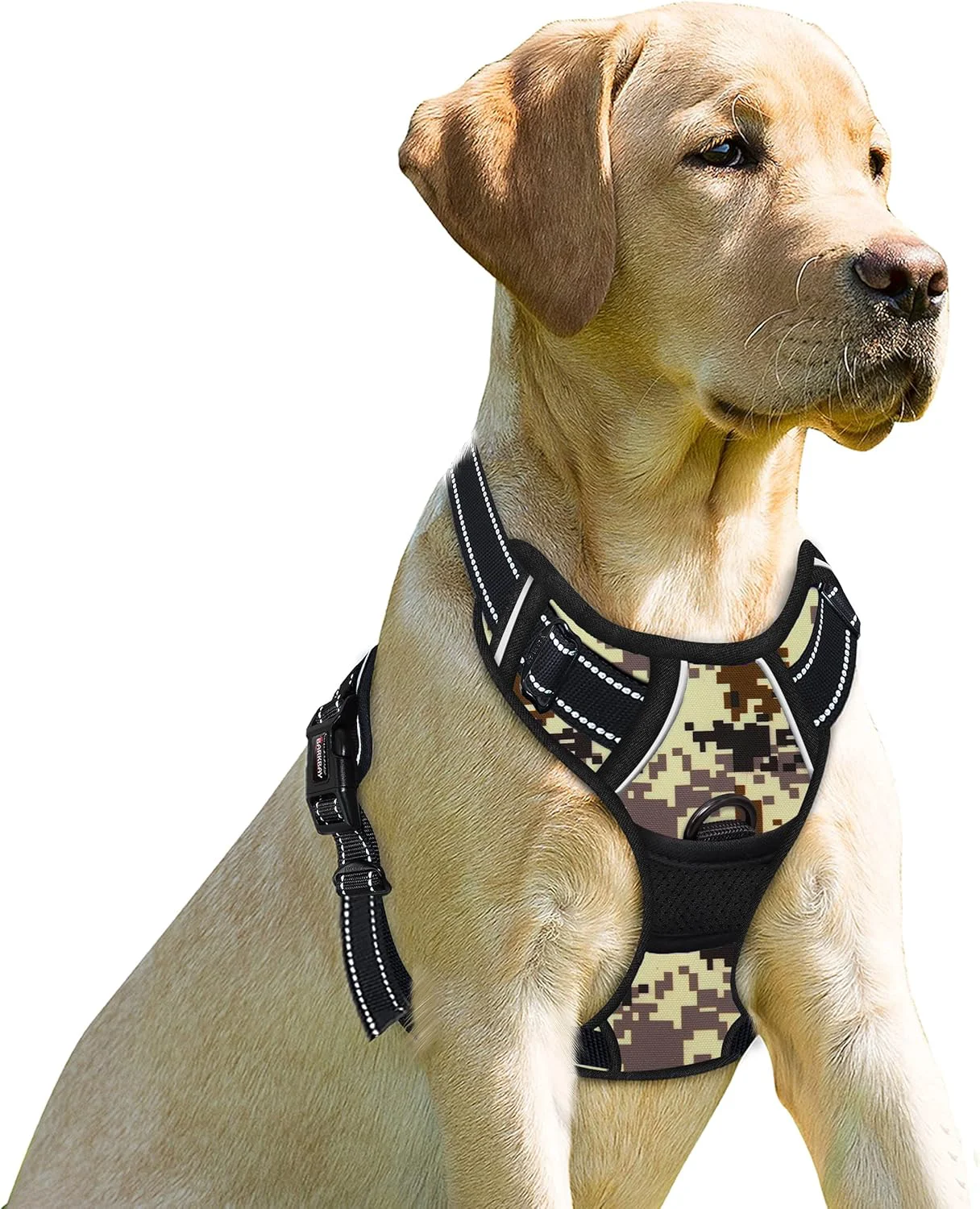 Comfortable BARKBAY No Pull Dog Harness Front Clip Heavy Duty Reflective Easy Control Handle for Large Dog Walking Desert camo XL First-Class