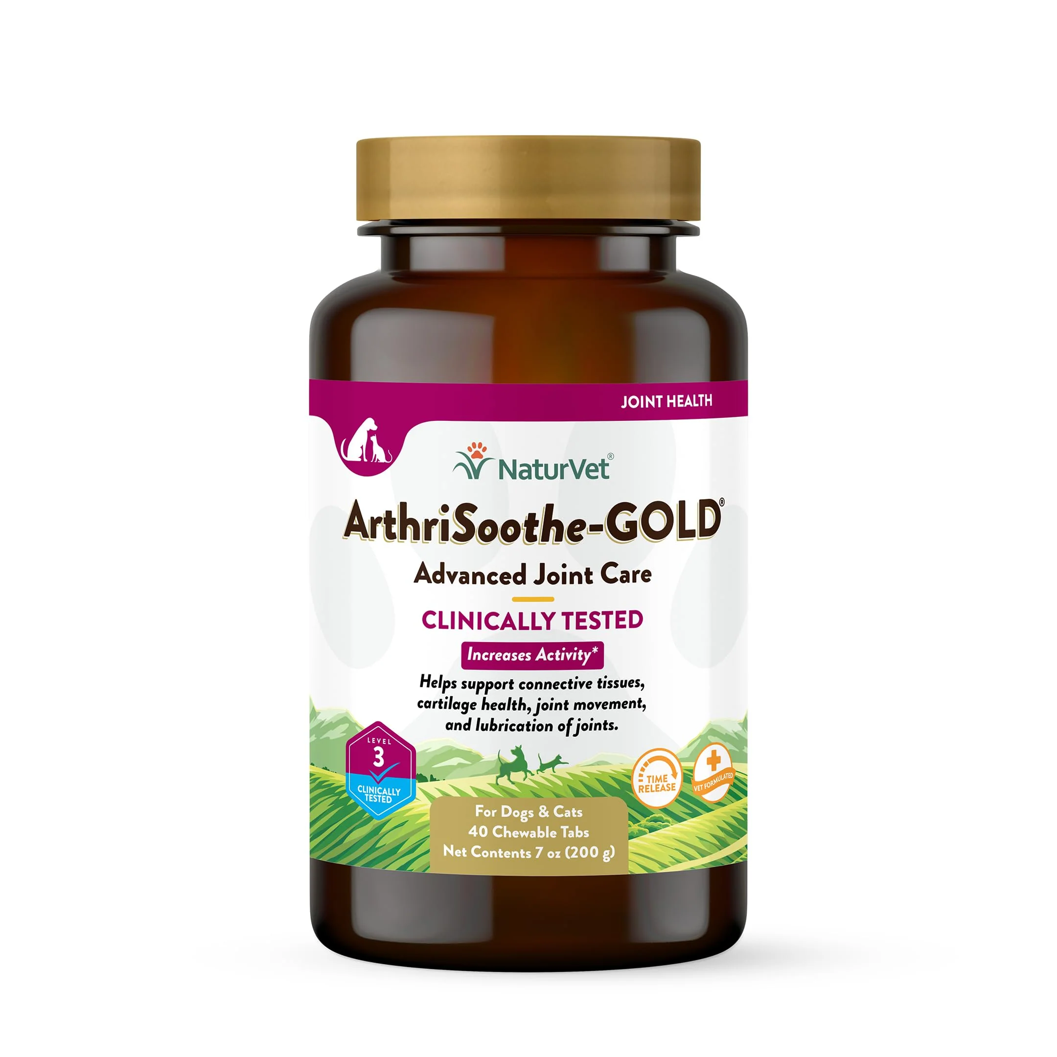 Sustainable NaturVet ArthriSoothe-GOLD Level 3 Advanced Joint Support for Dogs Cats Optimized