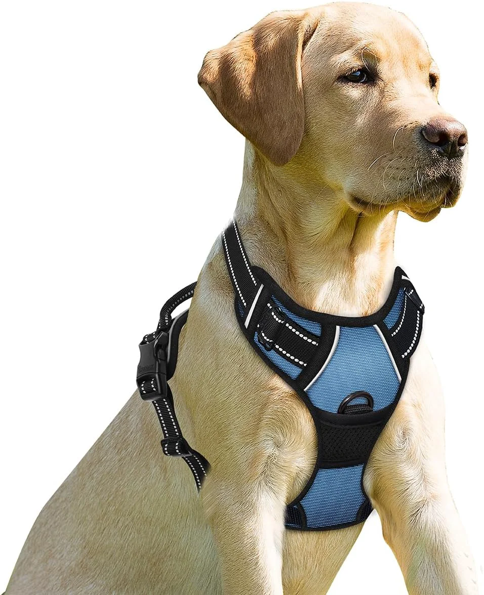 Artisan BARKBAY No Pull Dog Harness Front Clip Heavy Duty Reflective Easy Control Handle for Large Dog Walking Navy M Refined