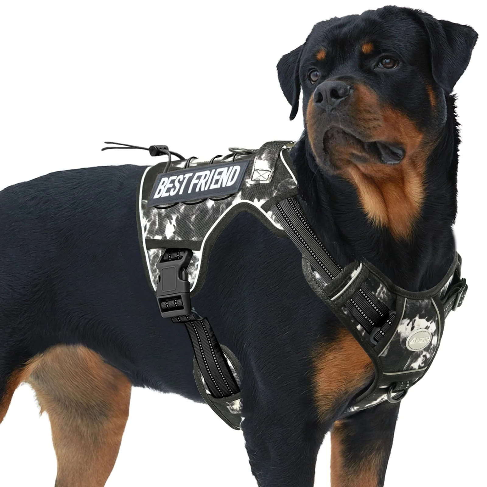 Casual AUROTH Tactical Dog Harness XL – No-Pull Adjustable Reflective K9 Vest for Training Outdoor Adventure Effective