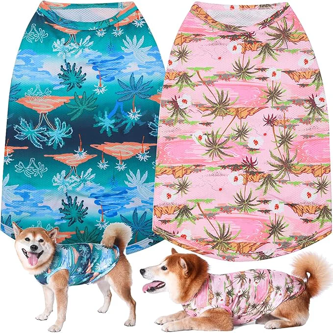 Unique Dog Hawaiian Shirts Summer Cooling Quick Dry Mesh Breathable Lightweight Tee-Shirt for Large Boy Girl Dog Pink Blue XXXLAbout ThisOverview Green