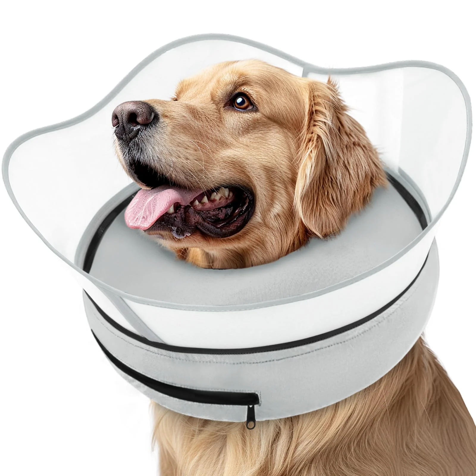 First-Class Supet Raised Inflatable Dog Cone Collar with Detachable Shield Soft Donut for Post-Surgery Recovery Lightweight