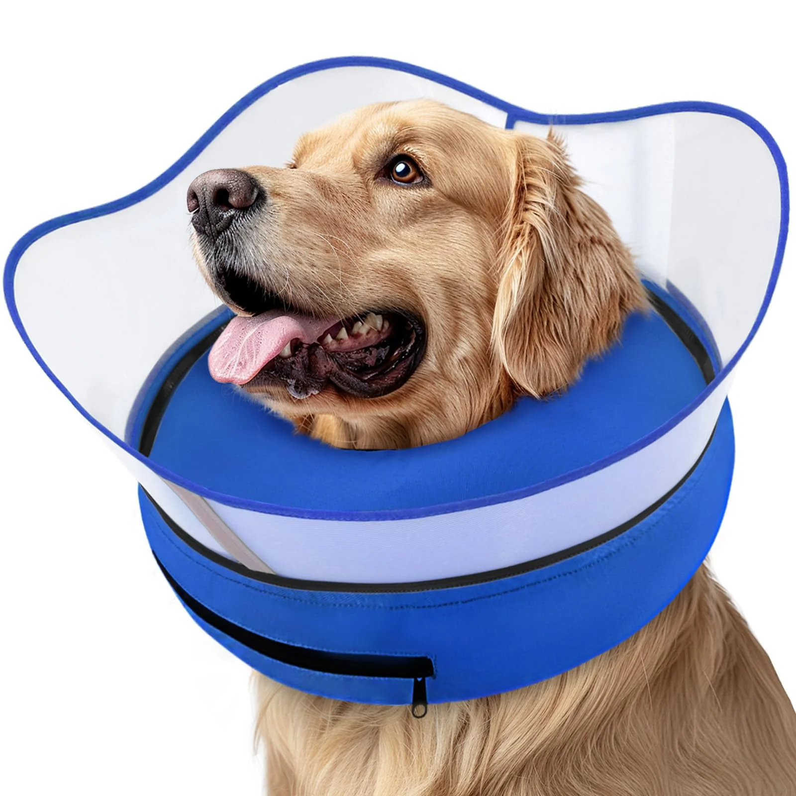Environmentally Friendly Supet Raised Inflatable Dog Cone Collar – Stop Licking with Soft Donut Shield Recyclable