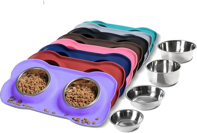 Stylish Hubulk Pet Dog Bowls 2 Stainless Steel Dog Bowl Premium
