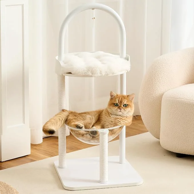Durable Modern Cat Tree Tower for Indoor Cats up to 12lbs Wood Cat Bed Organic