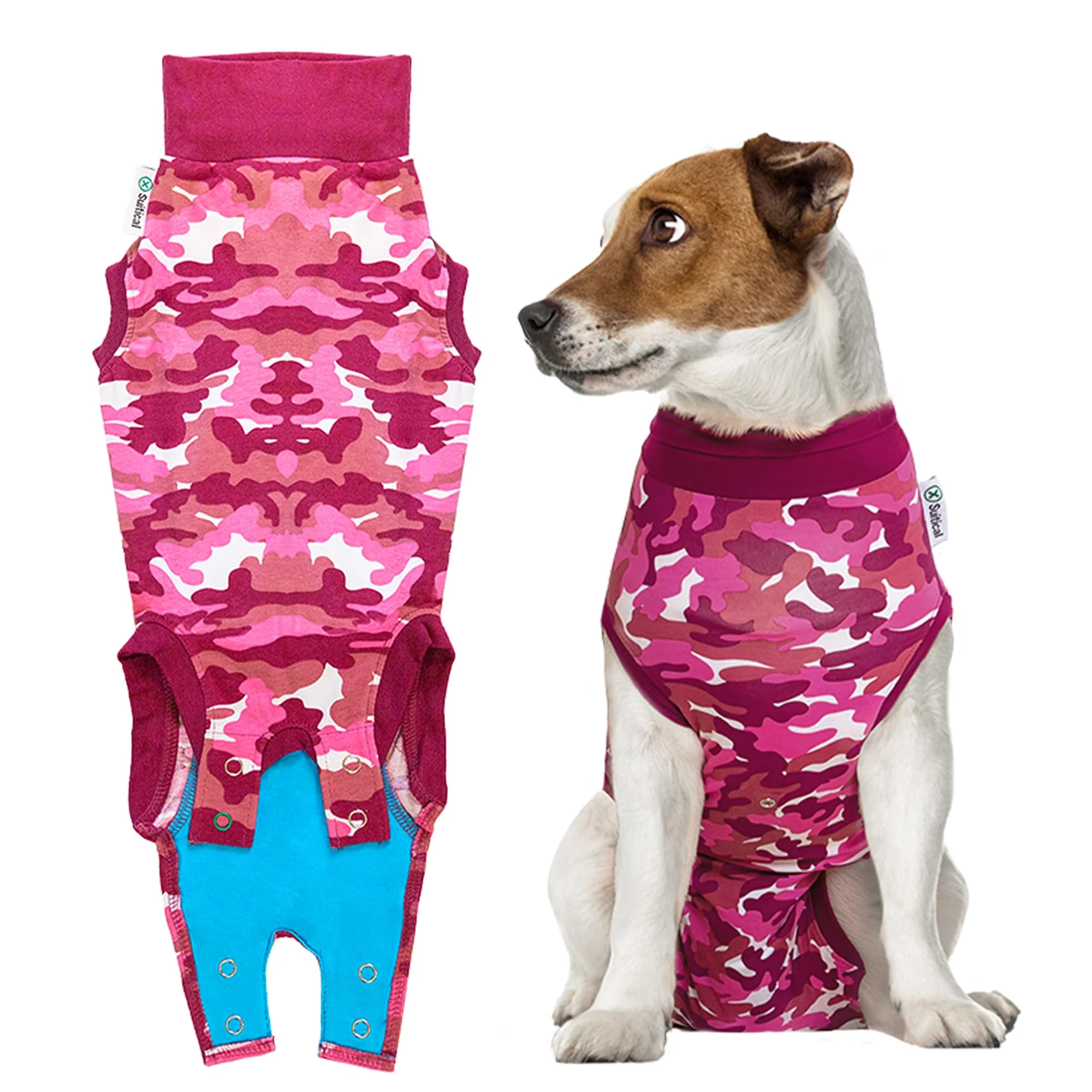 Contemporary Suitical Recovery Suit for Dogs Post-Surgery Comfort Protection Pink Camouflage Size S Selected