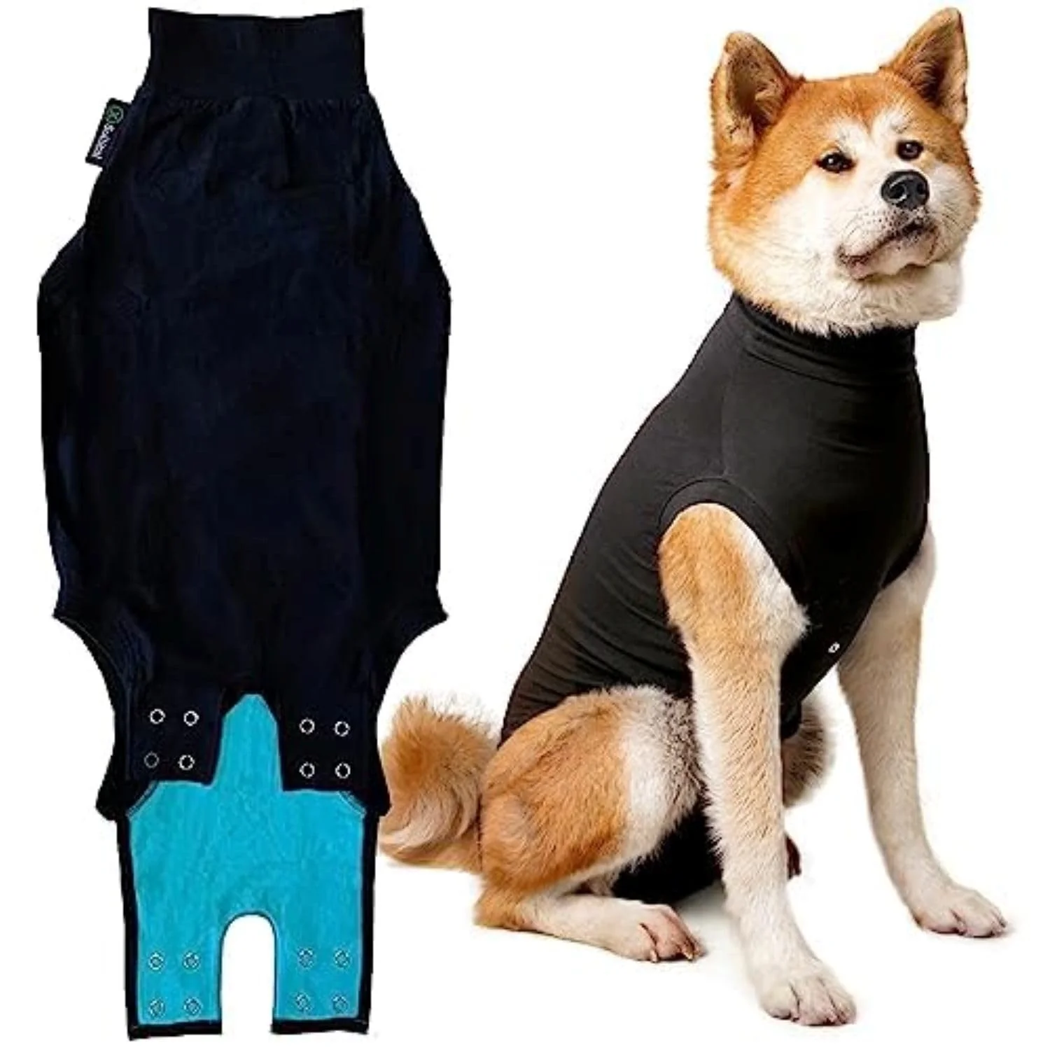 Soft Suitical Recovery Suit for Dogs – Post-Surgery Clip-Up Dog Suit Large Black Comfortable