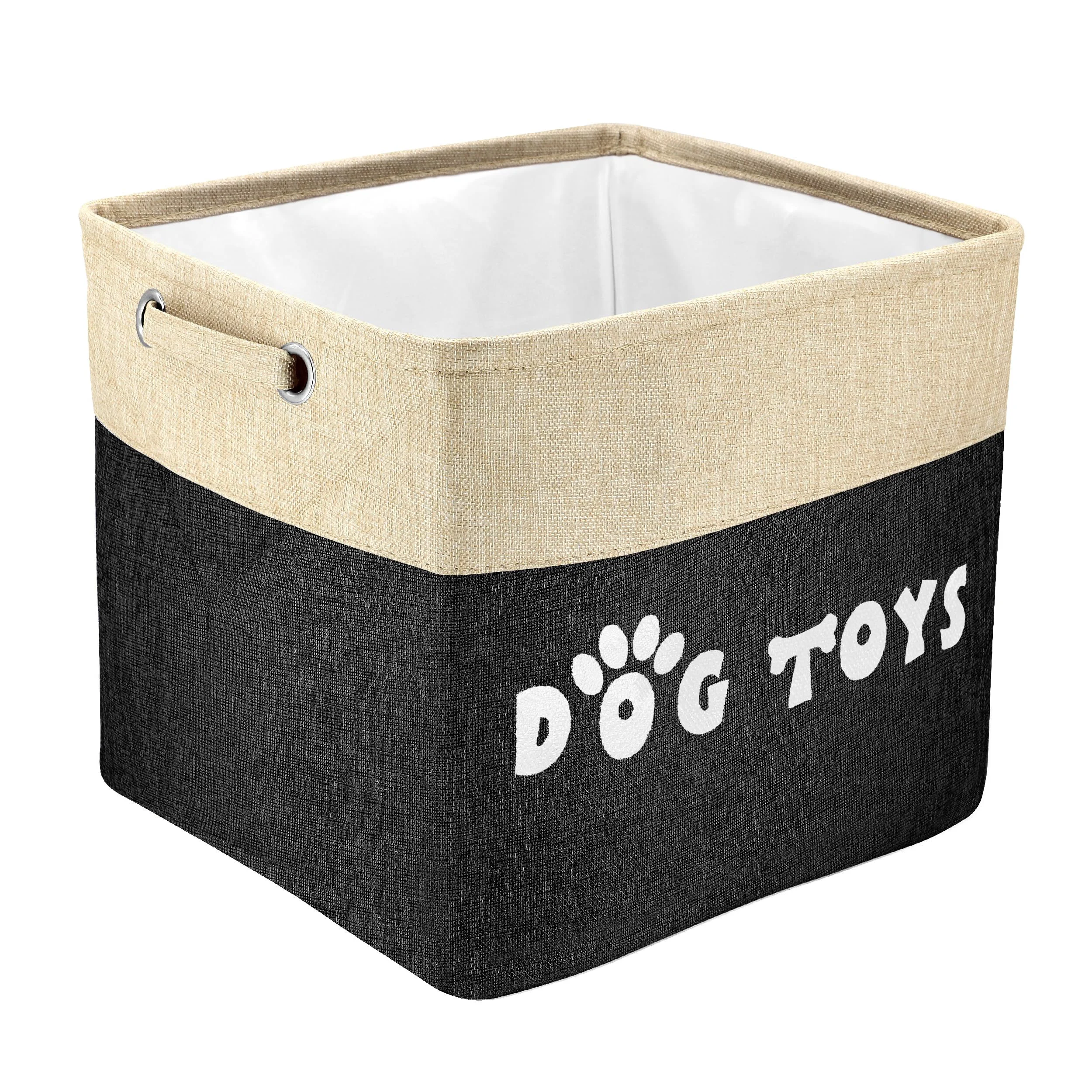 Professional PET ARTIST Large Dog Toy Basket Bin – Rectangular Organizer Black 15x13x12 Prestigious