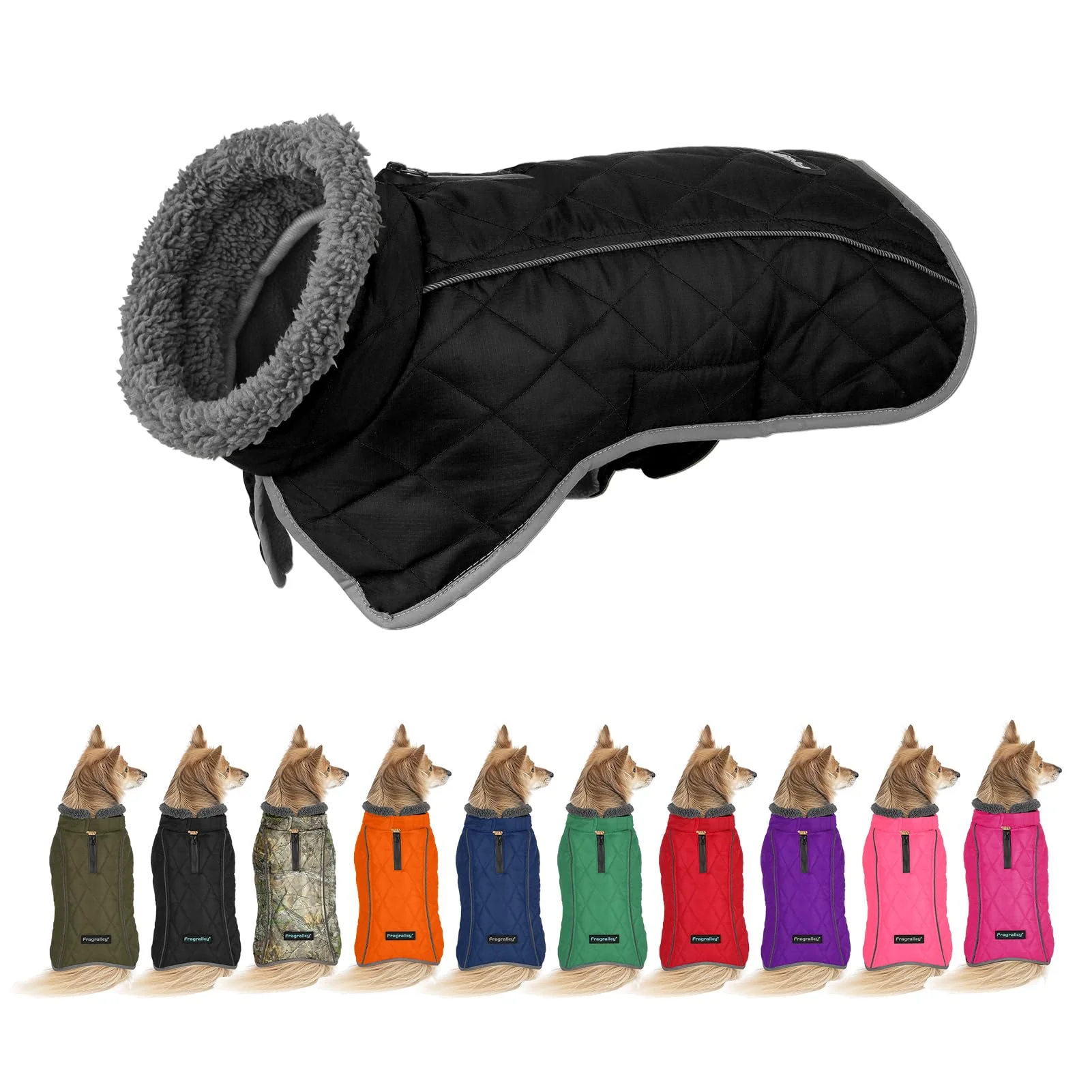 Pure Fragralley Small Waterproof Dog Coat with Fleece Lining — Reflective Winter Jacket for Cold Weather Black S Versatile