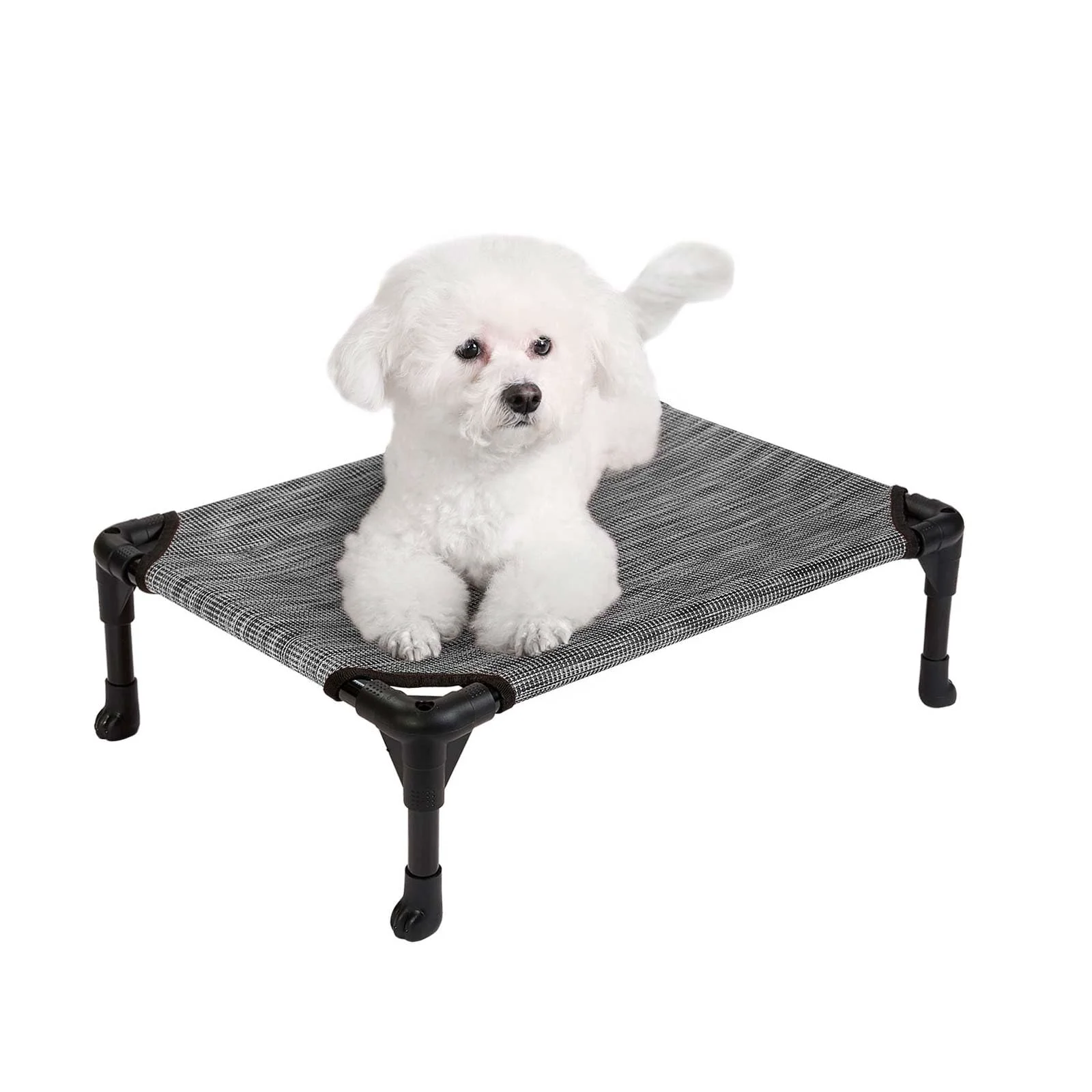 Certified Veehoo Outdoor d Dog Bed for Small Dogs – 22×17 Black Silver Breathable Telsin Safe