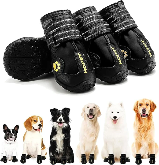Soft Hcpet Dog Shoes Dog Boots for Large Dogs Waterproof Dog Booties Paw Protector for Summer Hot Pavement Winter Snowy Day Outdoor Walking Indoor Hardfloors Anti Slip Sole Black Size 6About ThisOverview Trendy
