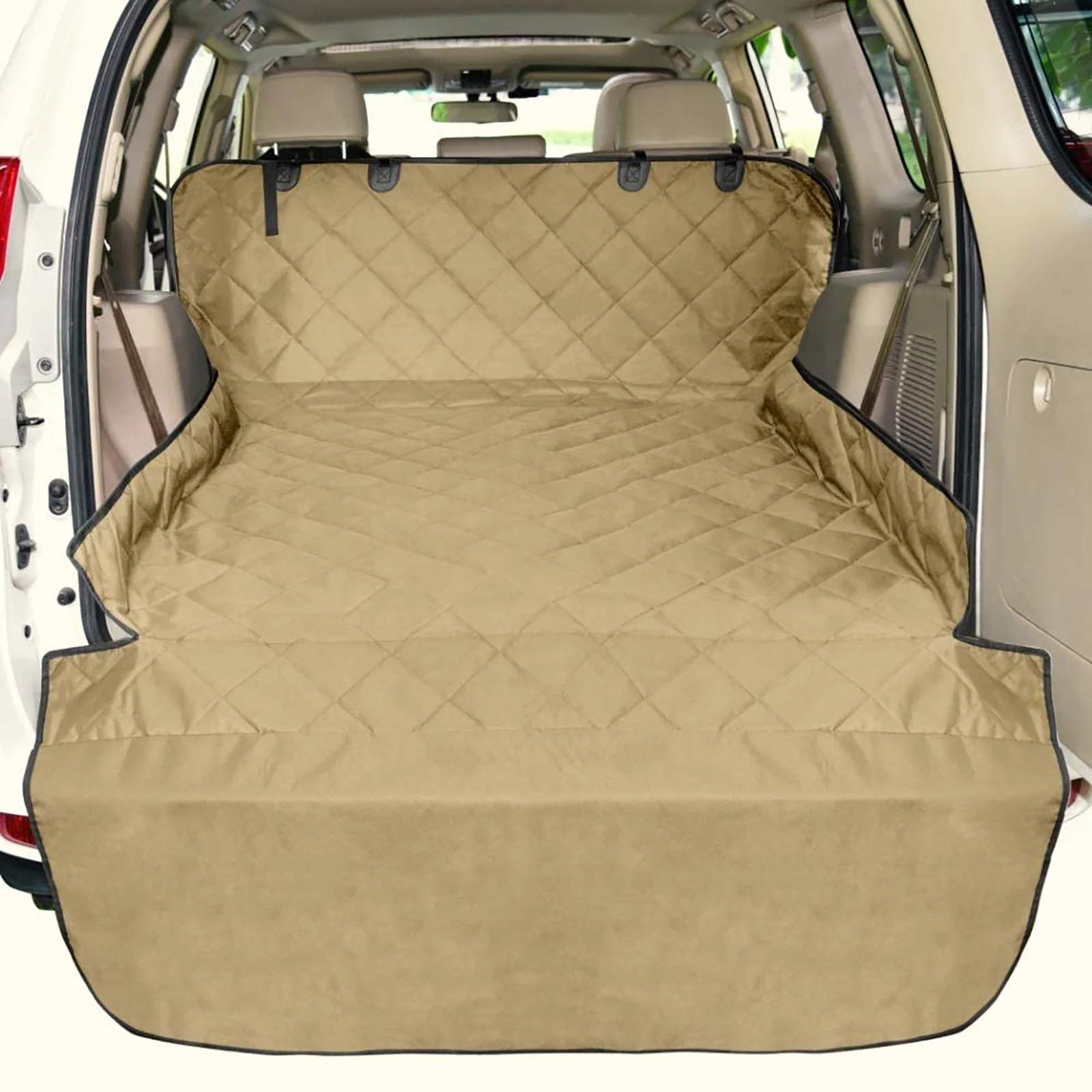 Clean F-color SUV Cargo Liner for Dogs Water-Resistant Universal Fit Car Seat Cover Khaki Outstanding