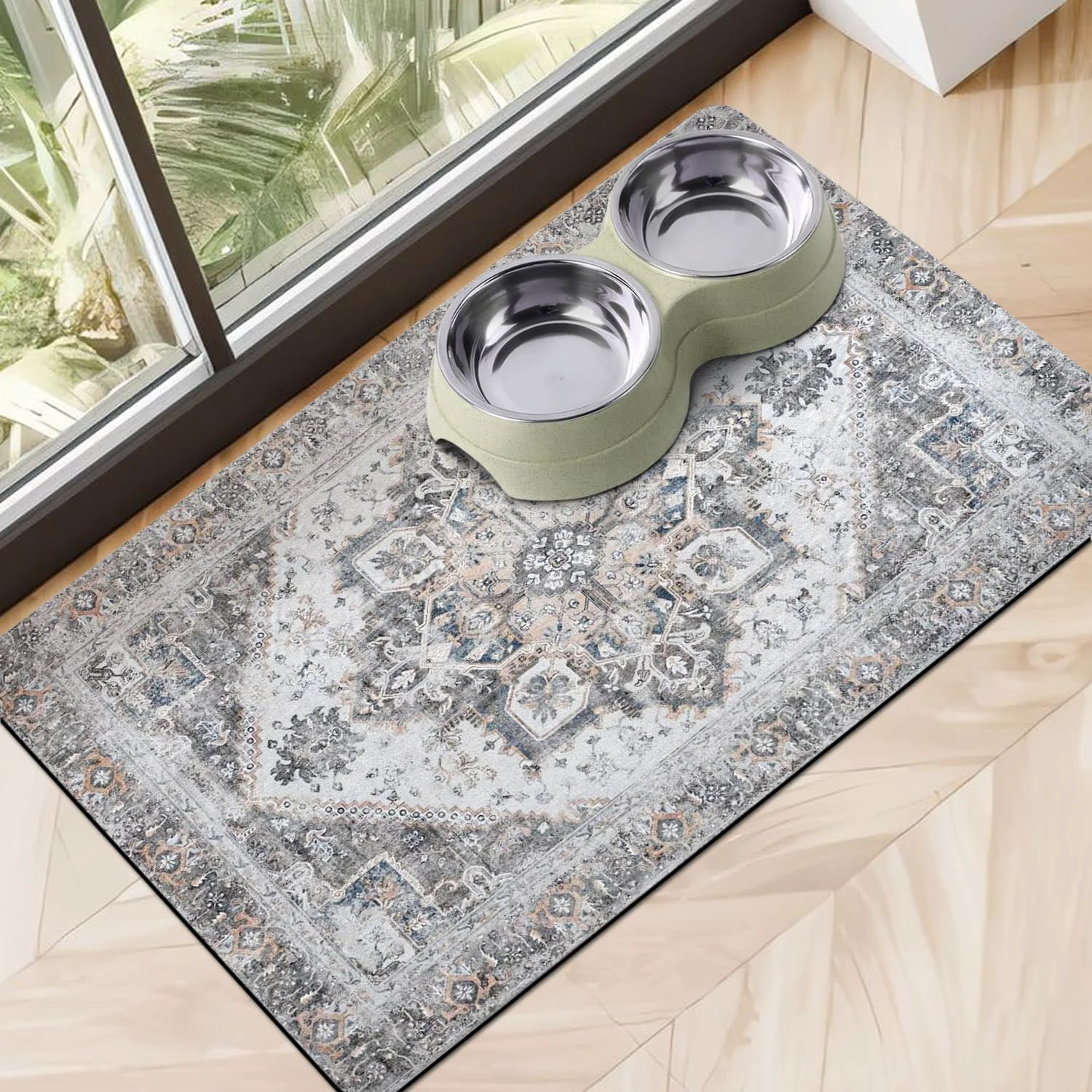 Detailed Cuslnox Dog Food Mats – Absorbent Quick-Dry Floor Mat for Food Water Flexible