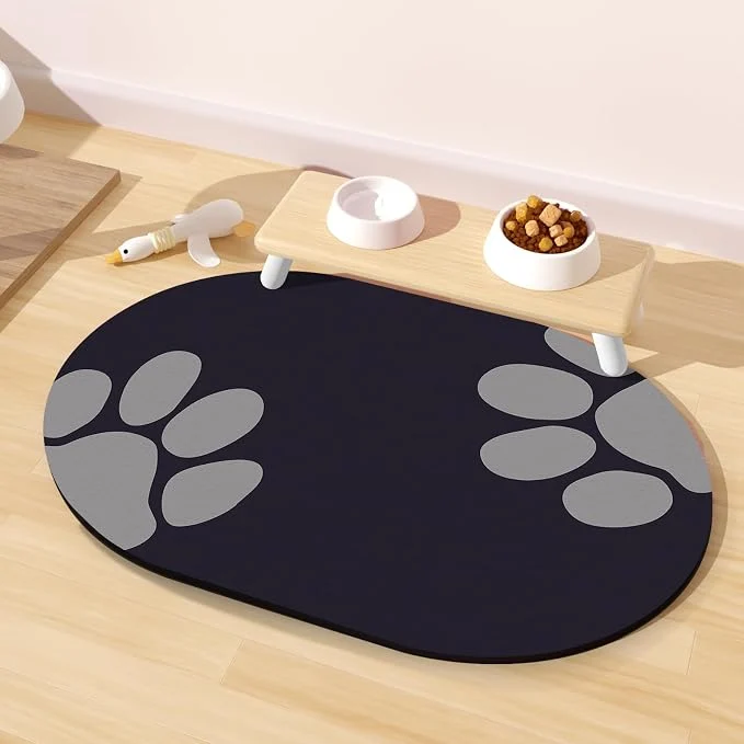 Specialty Dog Feeding Mat 24”x16” Absorbent Pet Food Mat No Stains Quick Dry Pet Unique