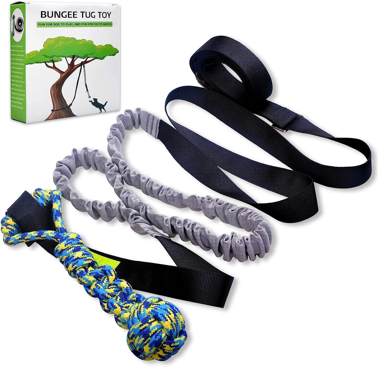 Breathable LOOBANI Outdoor Bungee Tug Toy for Dogs Tree-Hanging Interactive Play Consistent