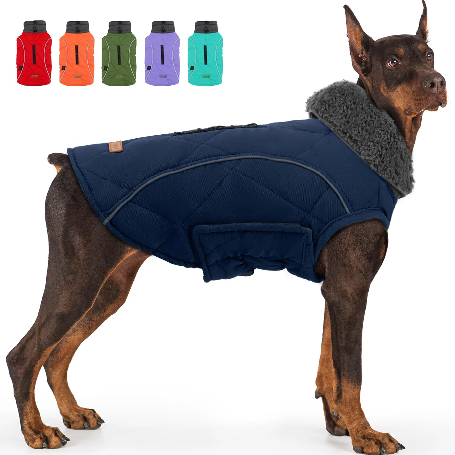 Next-Generation EMUST Winter Coat for Large Dogs – Windproof Extra Warm Dog Jacket Dark Blue XXL Innovative