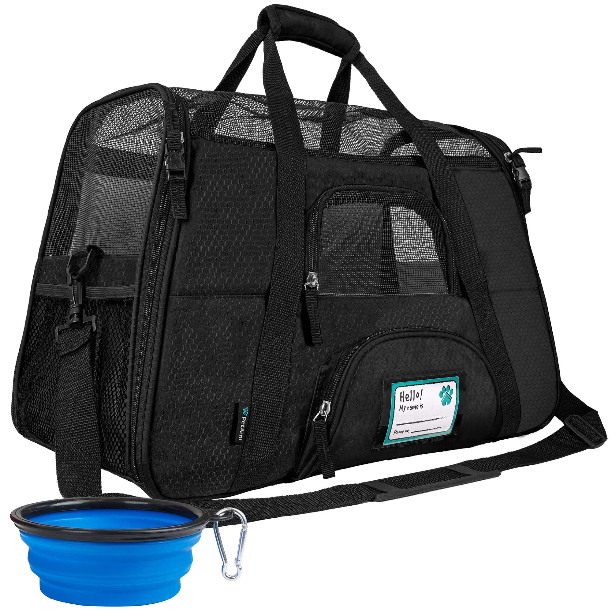 Green PetAmi Airline Pet Carrier for Cats Small Dogs Soft Sided Carrier with Sherpa Bed Recyclable