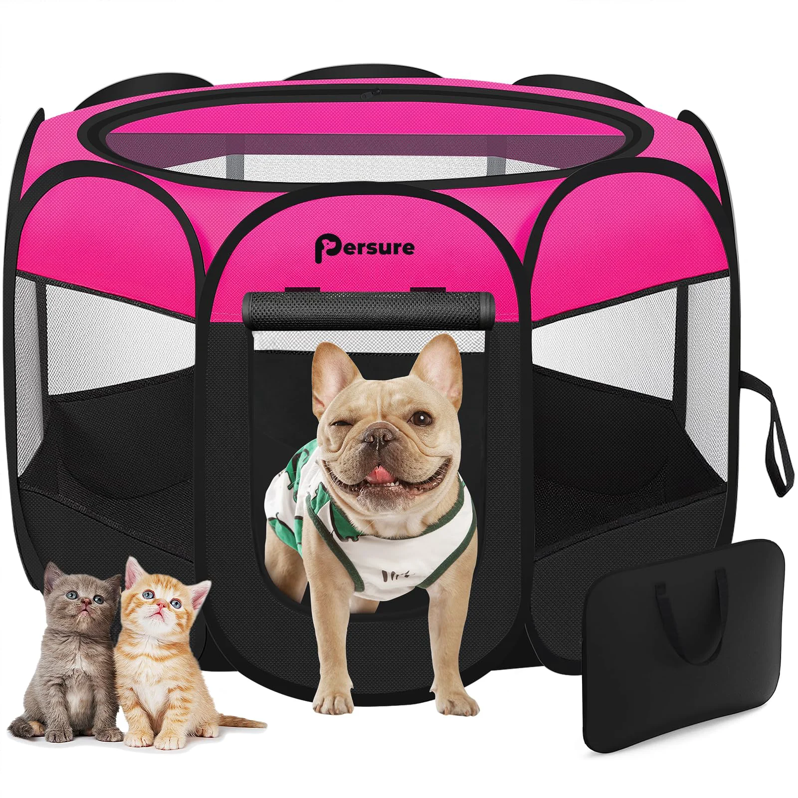 Organic Persure Rosy Medium Dog Cat Playpen – Indoor Outdoor Portable Kennel Luxury