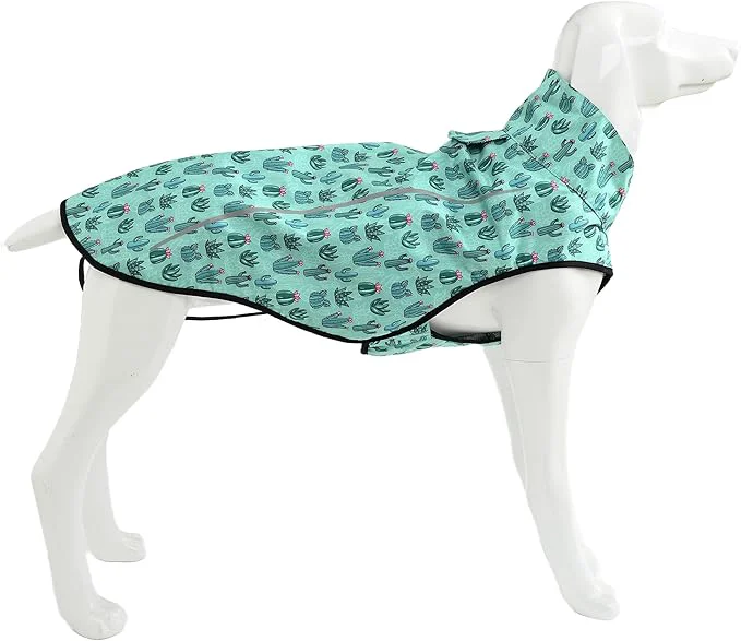 Versatile Mile High Life Dog Raincoat Adjustable Waterproof Reflective Rain Jacket for Small Medium Large Dogs Lightweight Breathable Pet Rain Coat with Leash Hole Green Cactus L Chest 32-40 About ThisOverview Smart