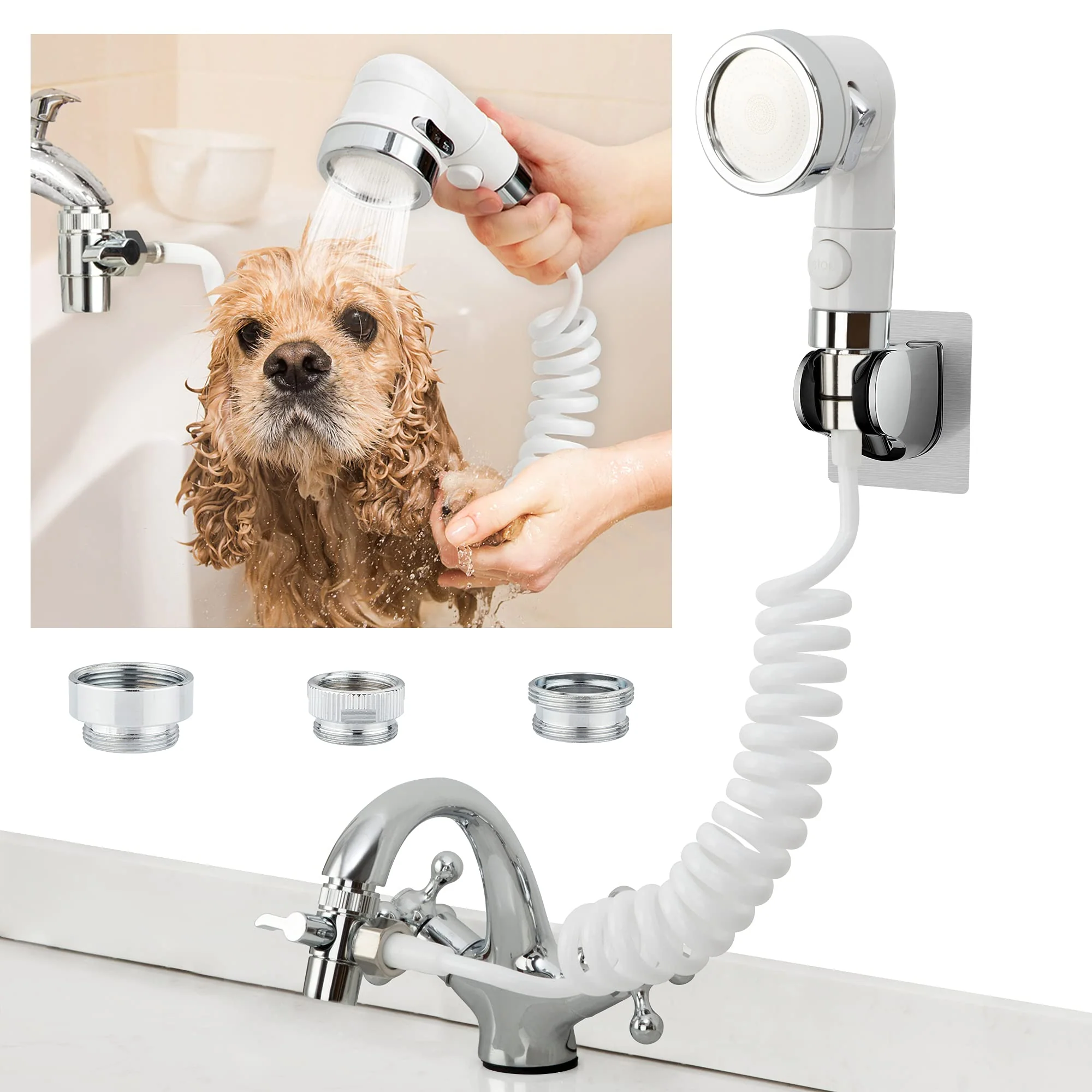 Top-Quality ZCONIEY Sink Faucet Sprayer Attachment — 3-Mode Shower Head Flexible Hose for Pets Laundry Kitchen Dependable