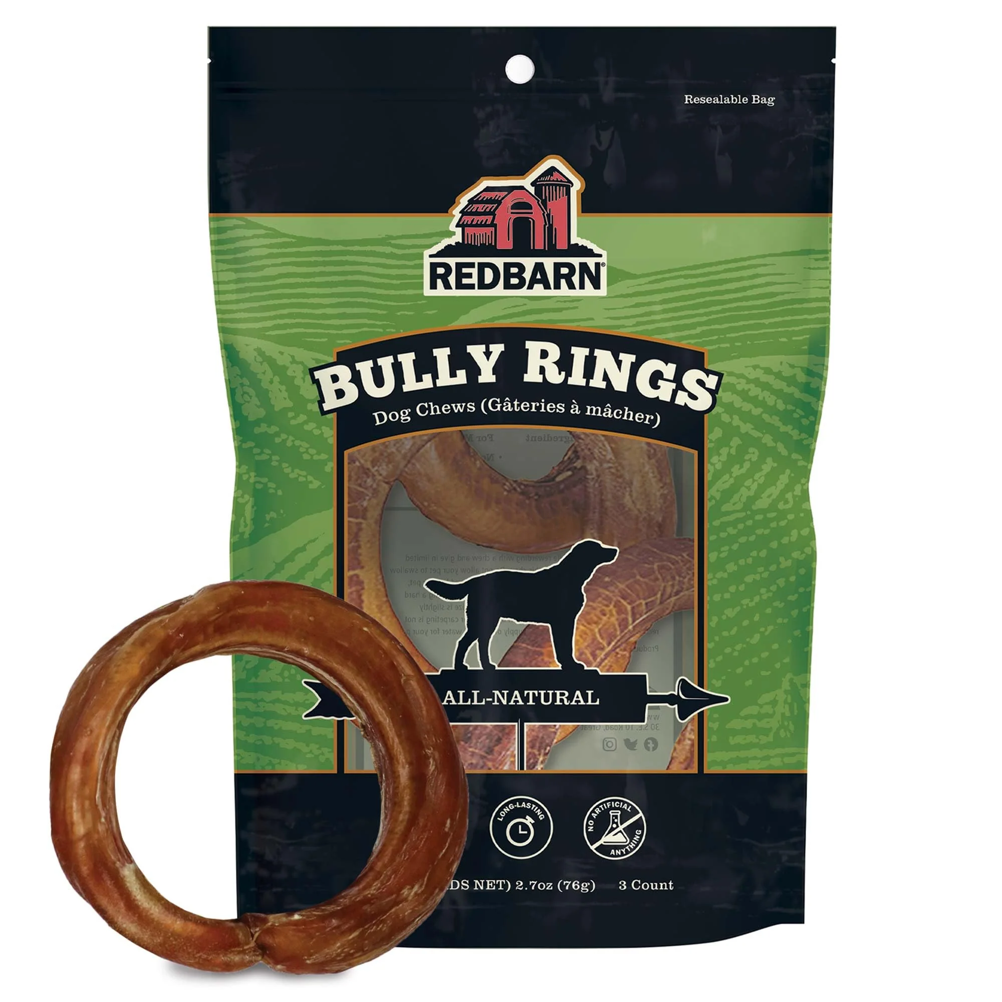 Trusted Redbarn All-Natural 4-Inch Bully Stick Rings for Dogs – Grain- Rawhide- 3-Count High-Performance