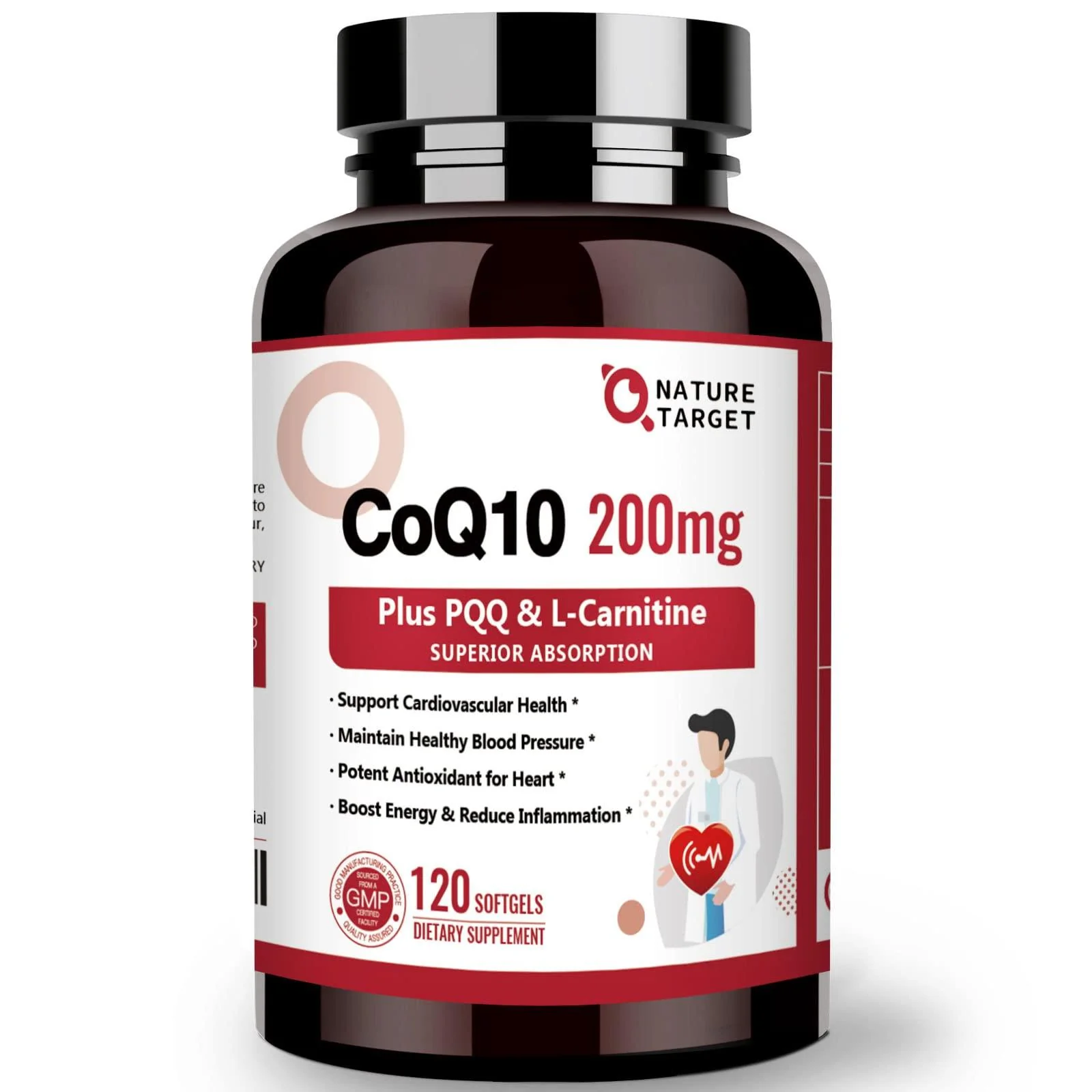 Fine Crafted CoQ10 200mg PQQ 20mg L-Carnitine 120 Softgels Breathable