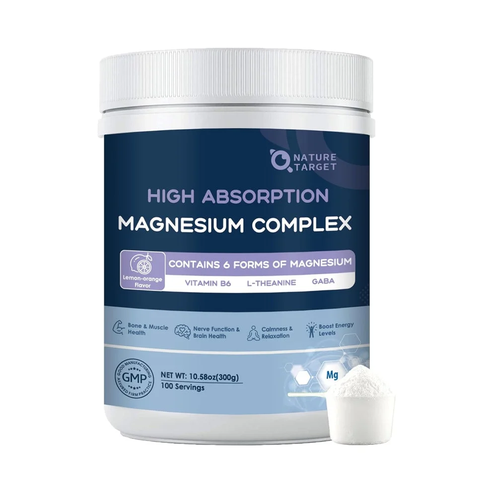 Elegant Magnesium Complex Powder 210mg 6 Forms with L-Theanine GABA B6 Lemon-Orange 100 Servings Sophisticated