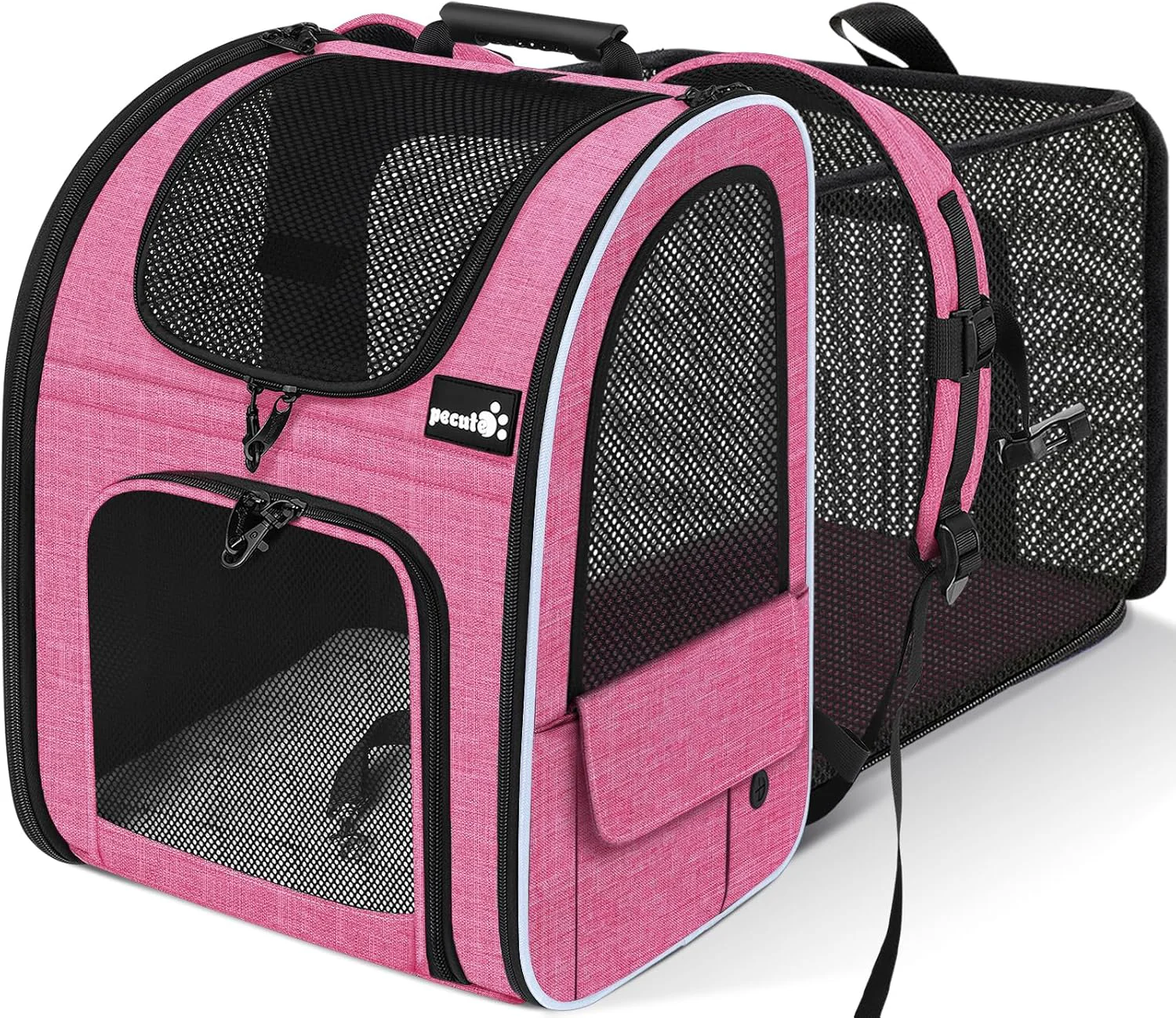 Soft Pecute Cat Backpack Carrier Expandable Cat Carrier Backpack with Breathable Mesh Pet Carrier Backpack for Cats Small Dogs Puppies Dog Backpack Carrier Great for Travel Hiking Camping Outdoor