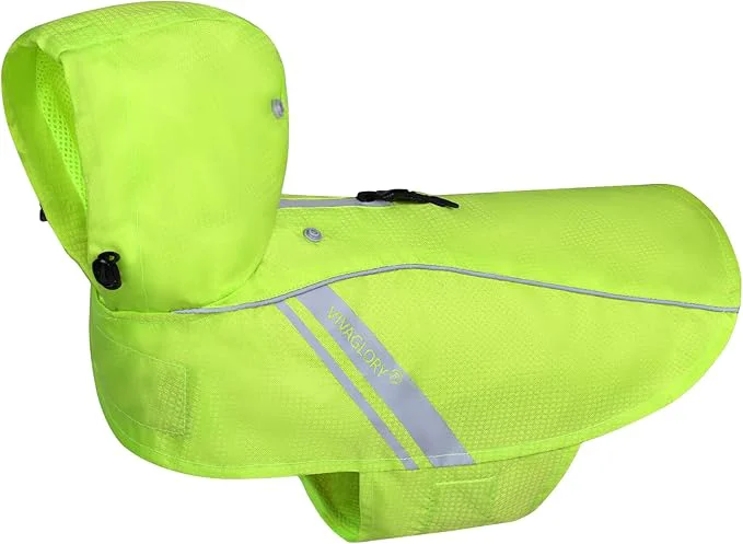 Efficient VIVAGLORY Wetoff Dog Raincoat Rain Coat for Dog All Seasons Adventure Rain Jacket with Harness Hole Hood Reflective Lightweight Waterproof for Doggy Puppy XL Bright YellowAbout ThisOverview Optimized