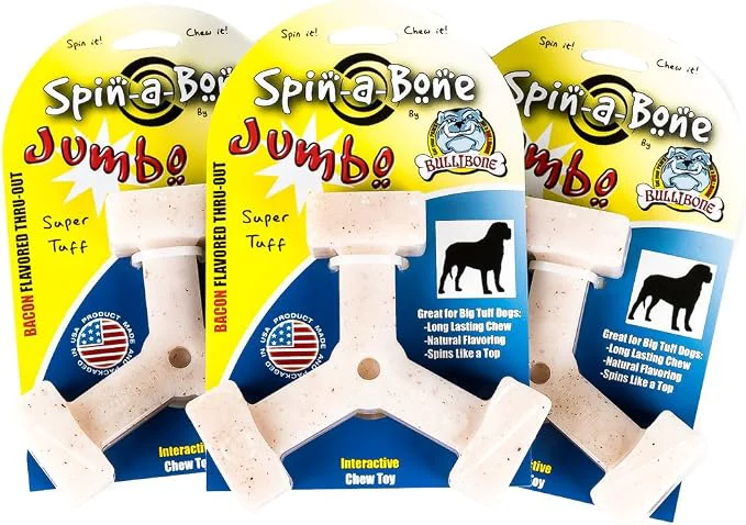 Effective Bullibone Nylon Dog Chew Toy Spin-a-Bone Green