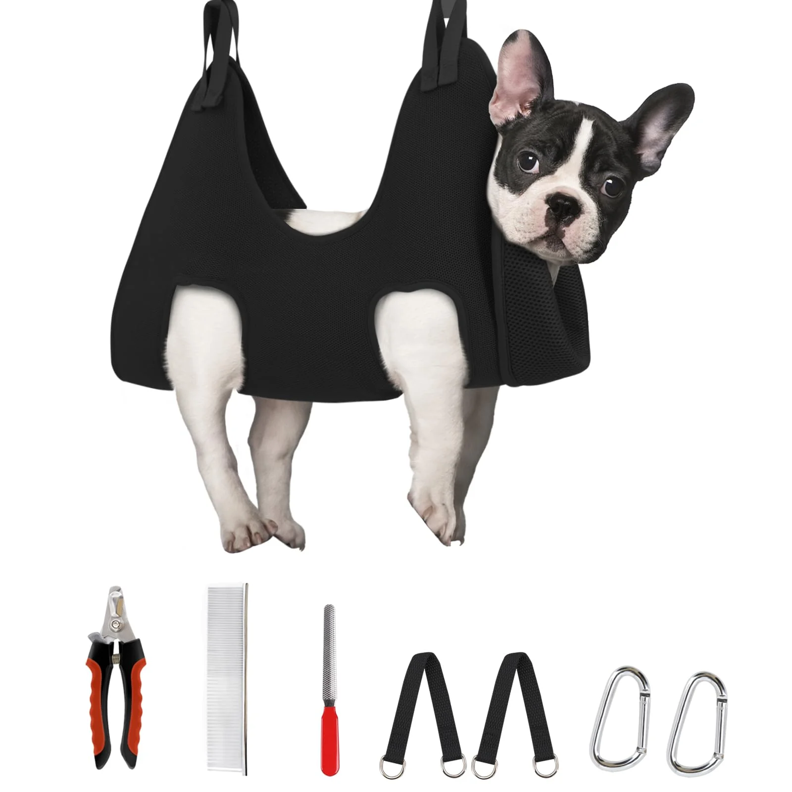 Premium Material Supet Dog Grooming Hammock Harness for Nails — Safe Comfortable Restraint Sling Black S Sustainable