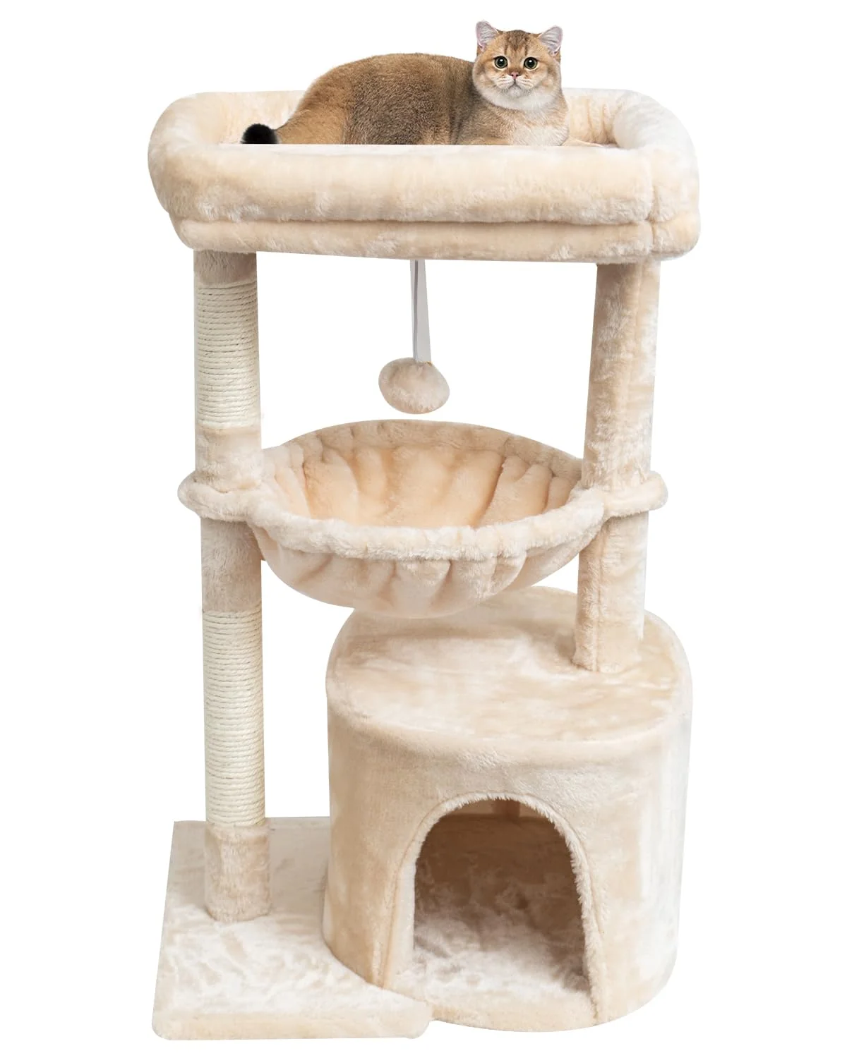 Clean SYANDLVY Small Cat Tree for Indoor Cats — Beige Multi-Functional with Scratching Posts Trendy