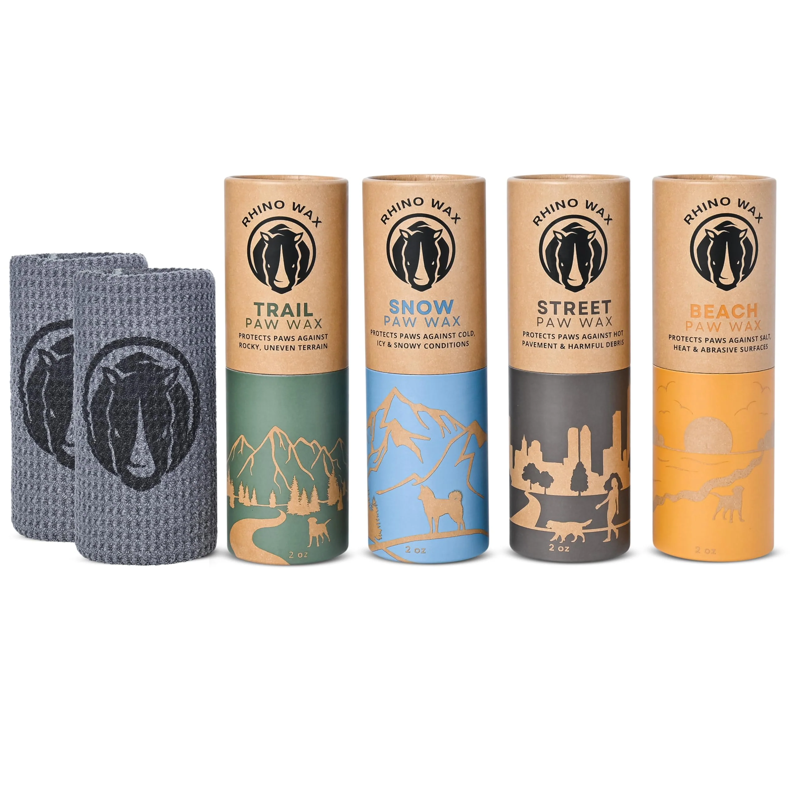 Genuine Rhino Wax All-Terrain Dog Paw Waxes — Trail Street Beach Snow – Lick-Safe USA Innovative
