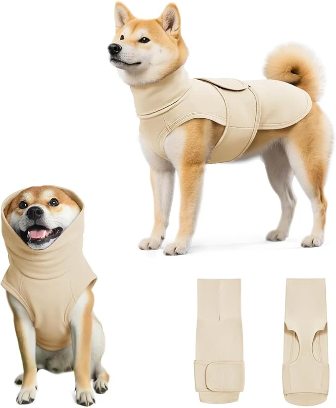 Minimalist Dog Anxiety Calming Vest Adjustable Turtleneck Thunder Shirt Jacket for Fireworks Separation Vet Visits Pet Hoodie for Large Medium DogsAbout ThisOverview Top-Quality