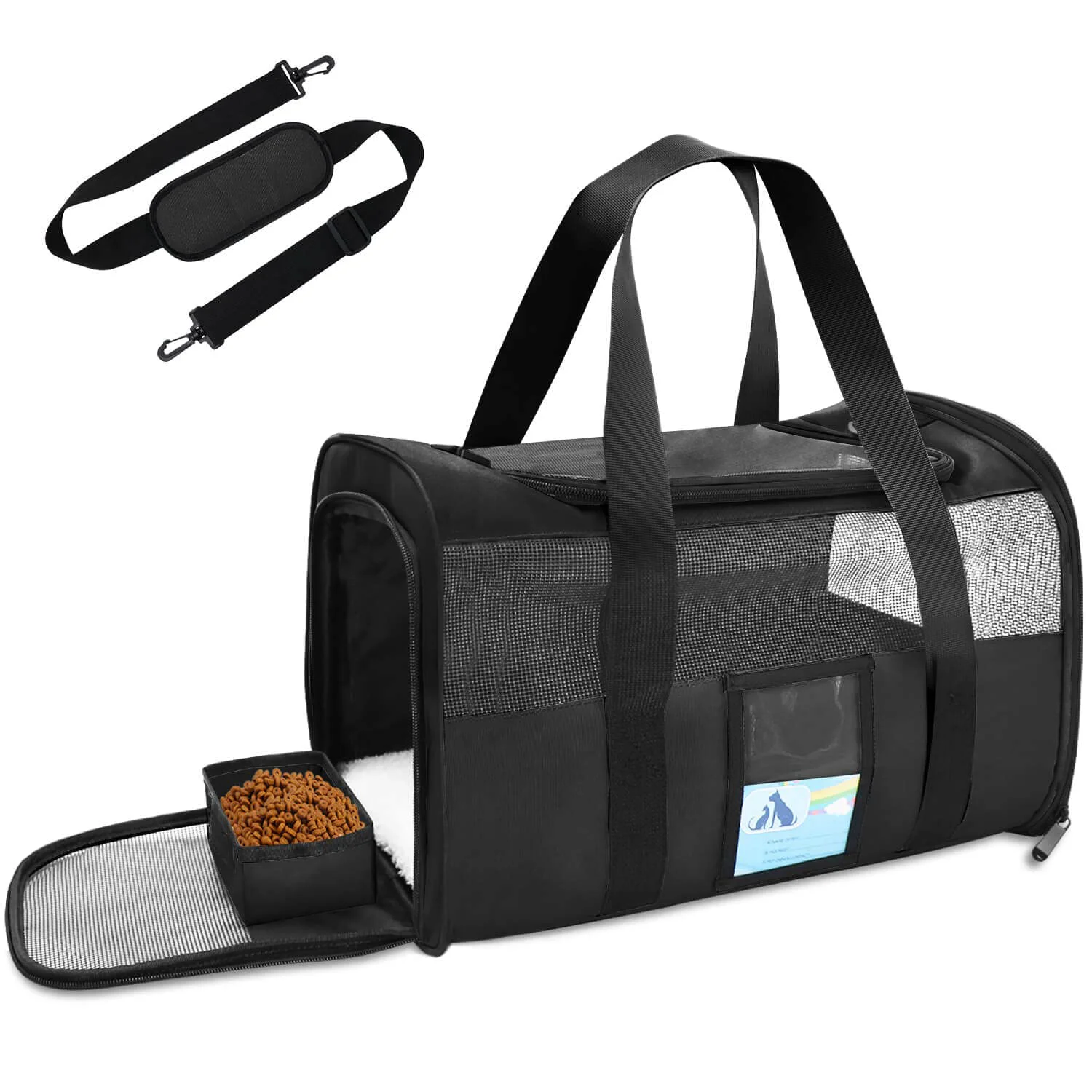 Fine Refrze Pet Carrier – Airline Cat Small Dog Carrier 15 Lb Capacity Black Innovative