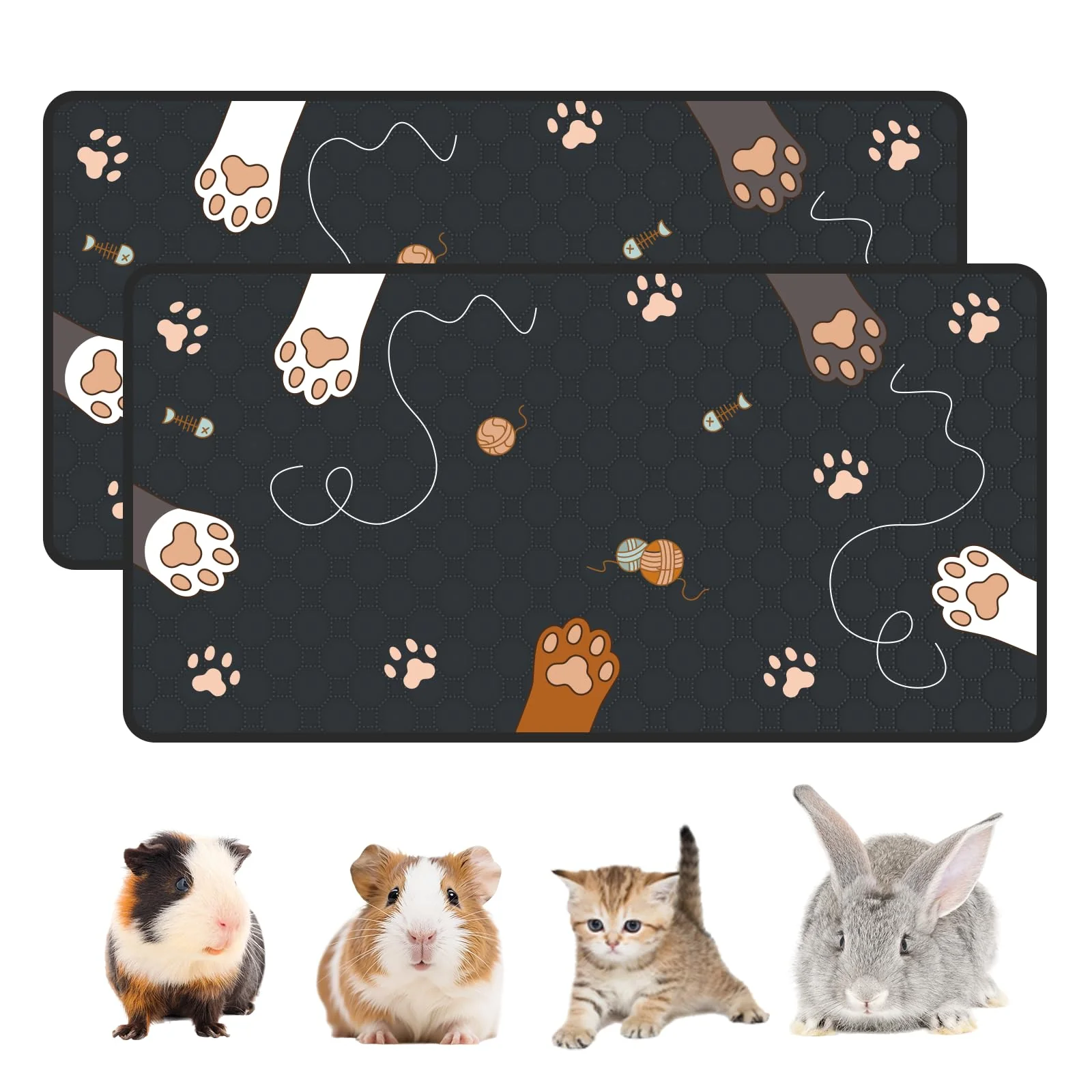 Innovative MODESLAB 2-Pack Guinea Pig Cage Liner – 24×47 in Ultra-Absorbent Non-Slip Washable Bedding Top-Quality