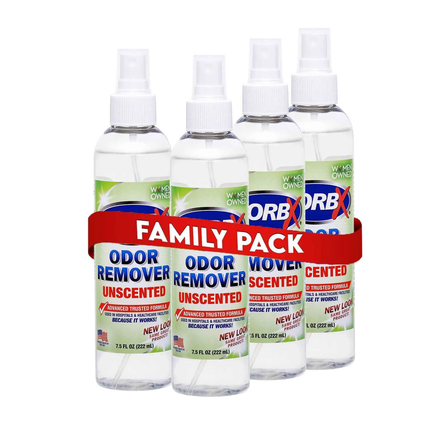 Trusted ZORBX Unscented Odor Eliminator 7.5 Fl Oz Pack of 4 – Fast Odor Removal for Hospitals Homes Reusable