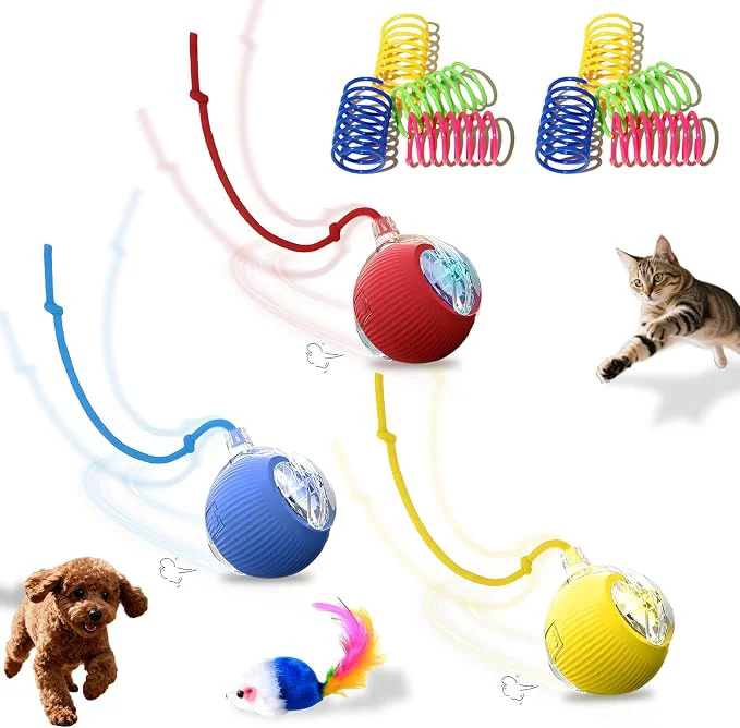 Stylish 3-Pack Interactive Cat Toys Ball Unique