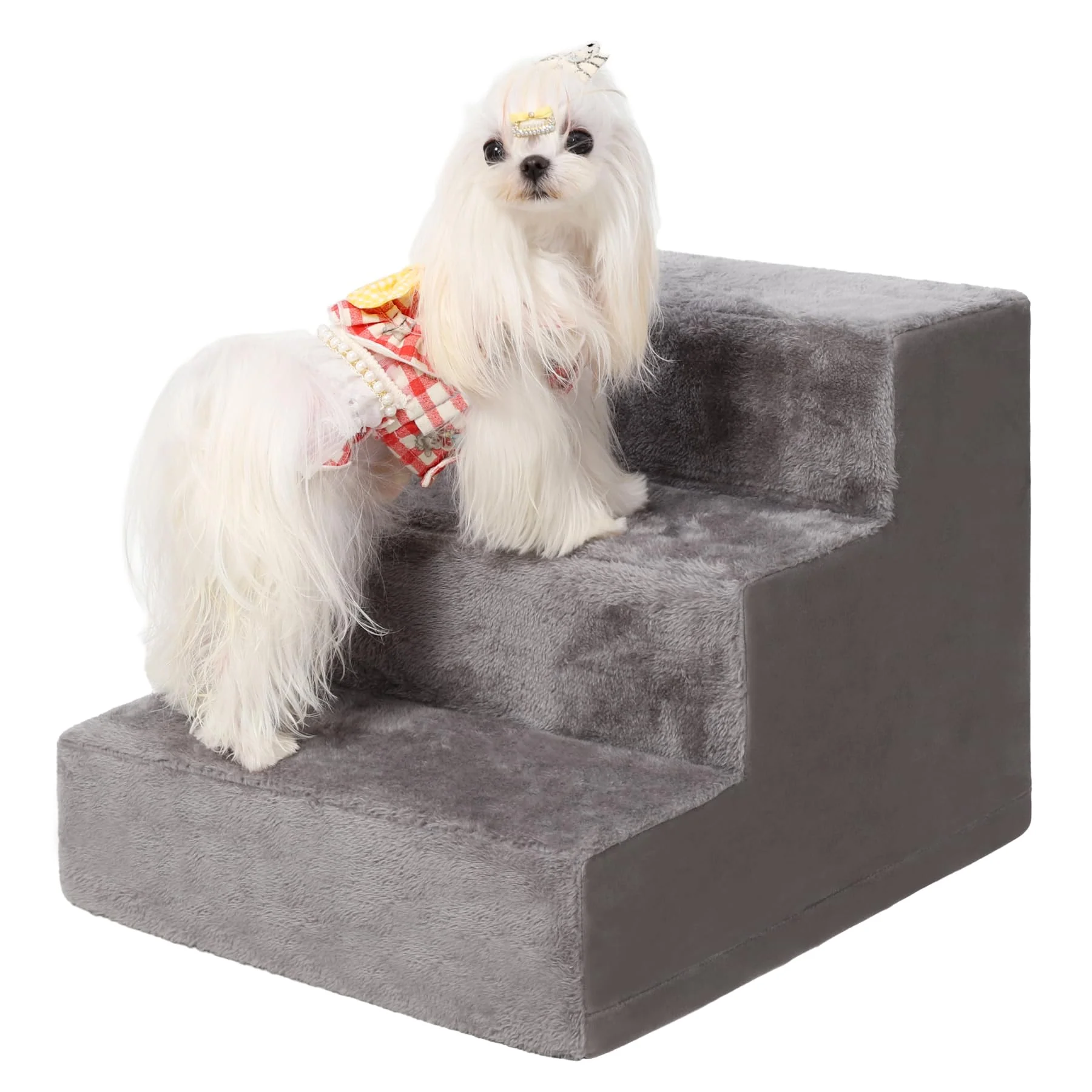 Efficient Vfrog Dog Stairs 13in H 3-Step Non-Slip Pet Steps for Couches – Indoor Outdoor Dark Grey Prestigious